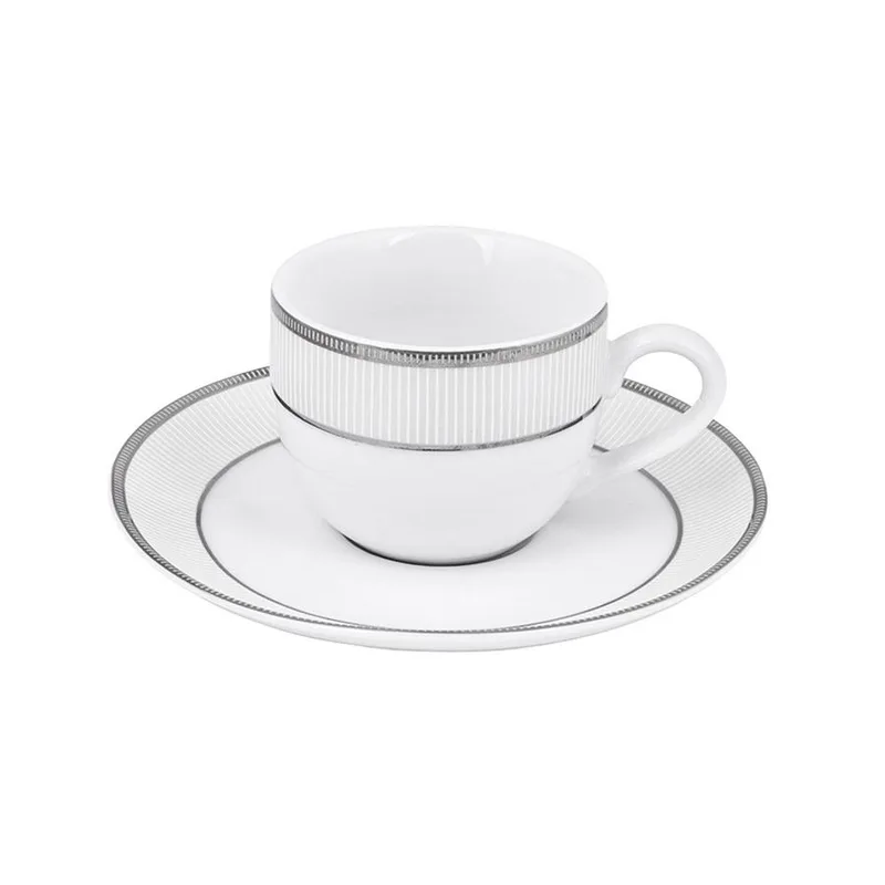 Φλιτζάνι Καφέ Σετ 6τμχ Πορσελάνης Λευκό 90ml Classic Stripes Oriana Ferelli PR17310210 (Υλικό: Πορσελάνη, Χρώμα: Λευκό) - Oriana Ferelli - PR17310210