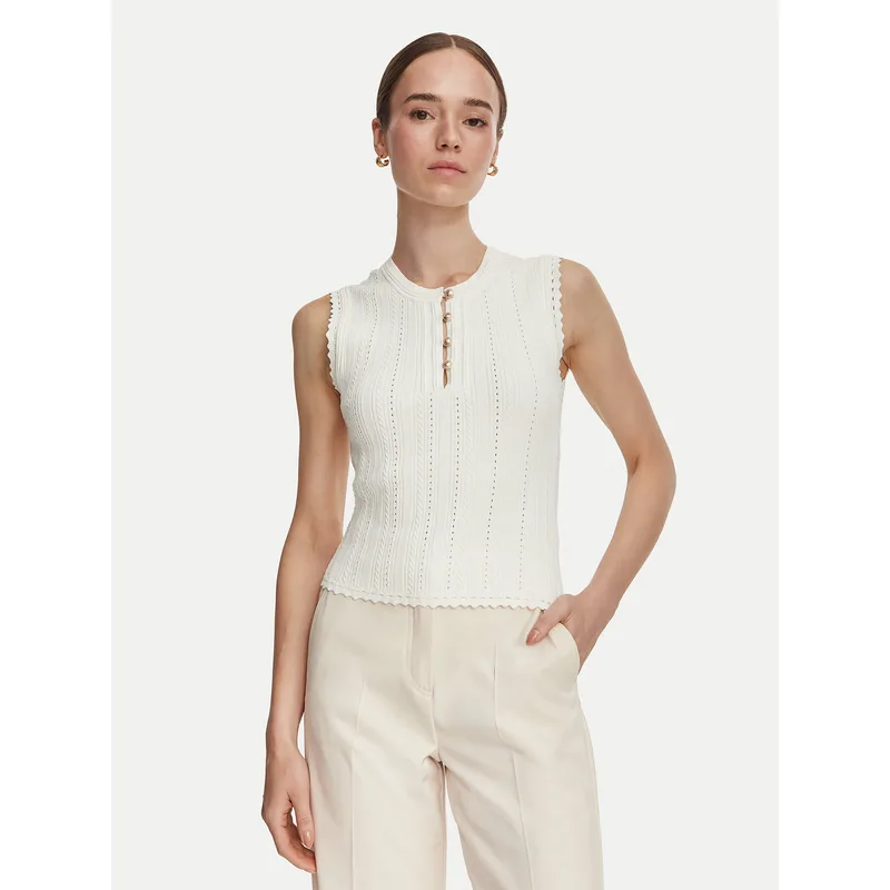 Guess Τοπ 183317 Μπεζ Classic Fit