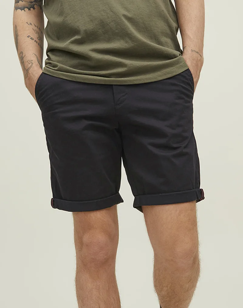 JACK&JONES JPSTBOWIE SHORTS SOLID REG SN 12165604-BLACK Black