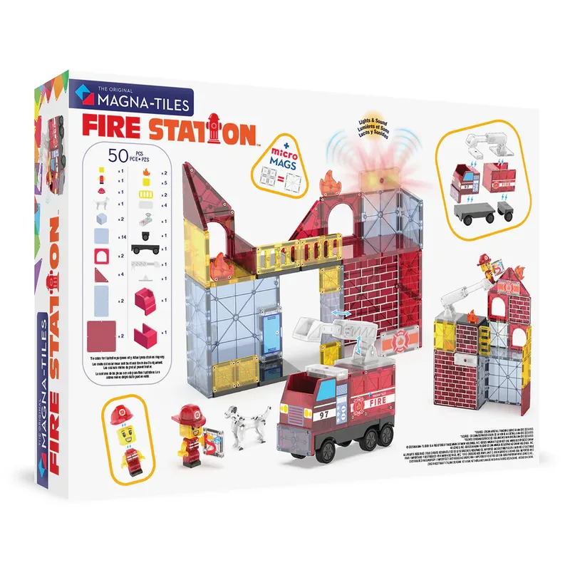 Μαγνητικό Παιχνίδι Κατασκευών Magna-Tiles Fire Station 50 Set