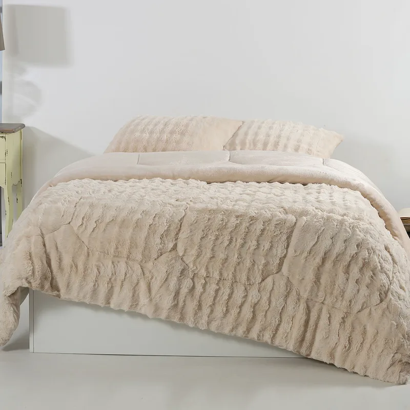 Γούνινο Κουβερτοπάπλωμα Μονό (170x240) Silk Fashion Burble Cream