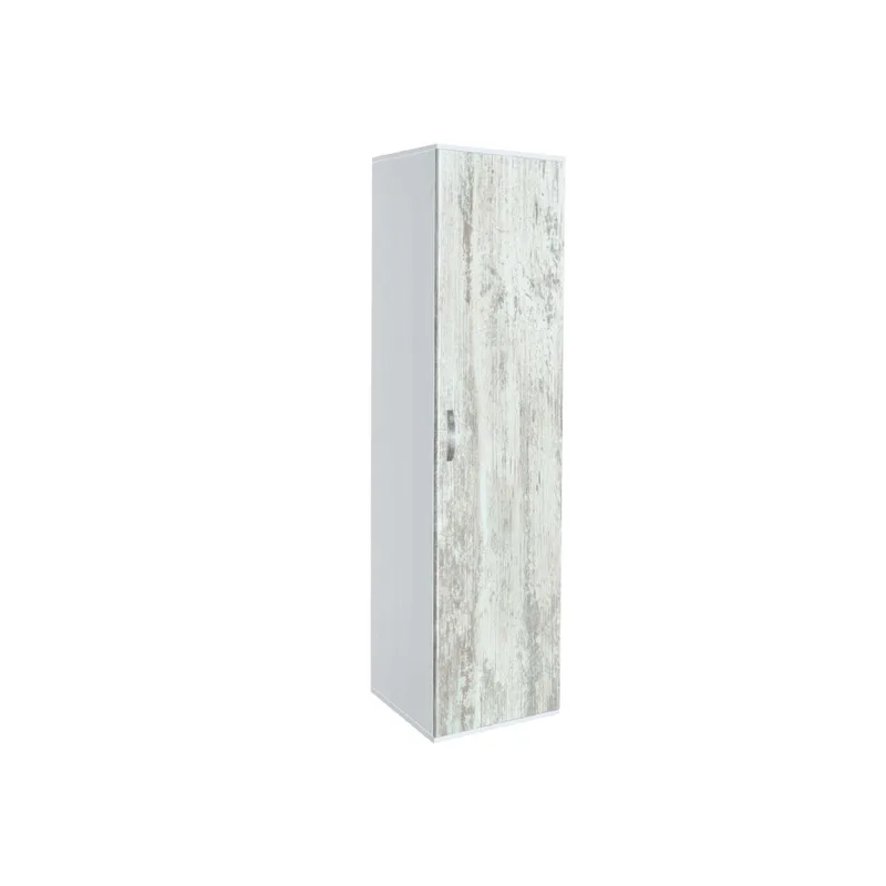 Ντουλάπα Μονόφυλλη, Λευκό/Crystal, AVA 1, 39x185x50, Genomax