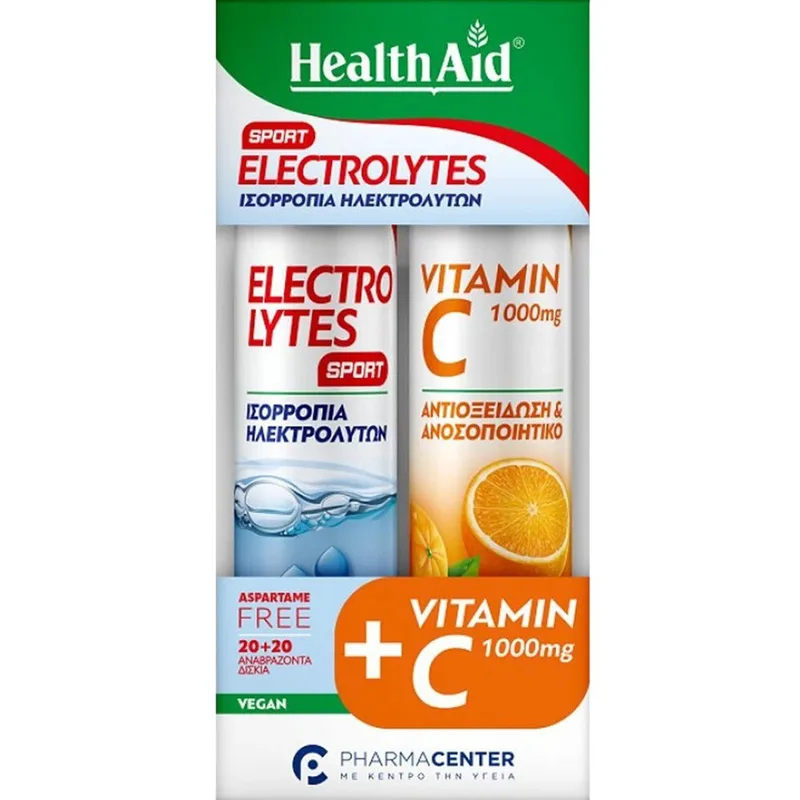 Health Aid Promo Electrolytes Sport Strawberry 20 Effer.tabs & Vitamin C 1000mg Πορτοκαλί 20 Effer.tabs