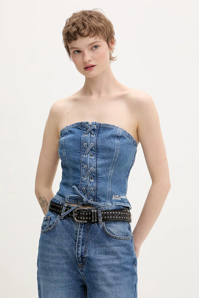 Karl Lagerfeld Jeans μπλούζα κορσές γυναικεία βαμβακερή