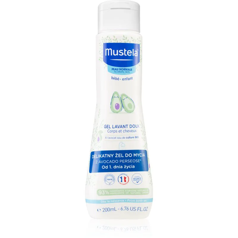 Mustela Bébé Bain τζελ καθαρισμου για σώμα και μαλλιά για παιδιά 200 ml