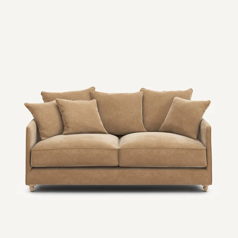 Πτυσσόμενος καναπές από βελούδο stonewashed Μ105xΠ184xΥ93cm