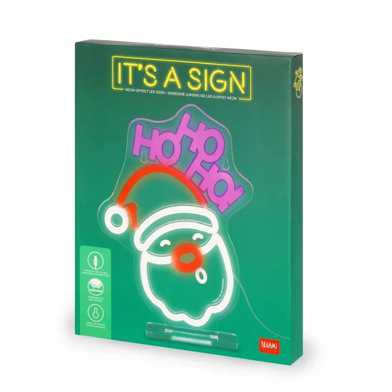 Επιτραπέζιο φωτιστικό Legami Neon Effect Led Lamp - It's a Sign: Santa Claus