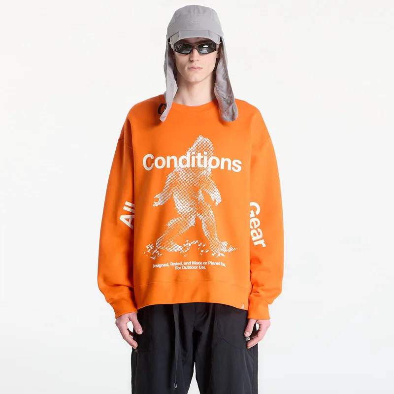 Φούτερ Nike ACG "Tuff Fleece" Men's Therma-FIT Pullover Crew-Neck Sweatshirt Safety Πορτοκαλί L