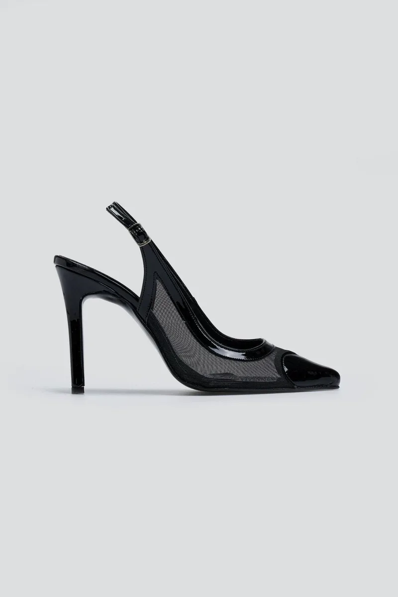 TFP Slingback Pumps Heart Detail - 89600 - Black