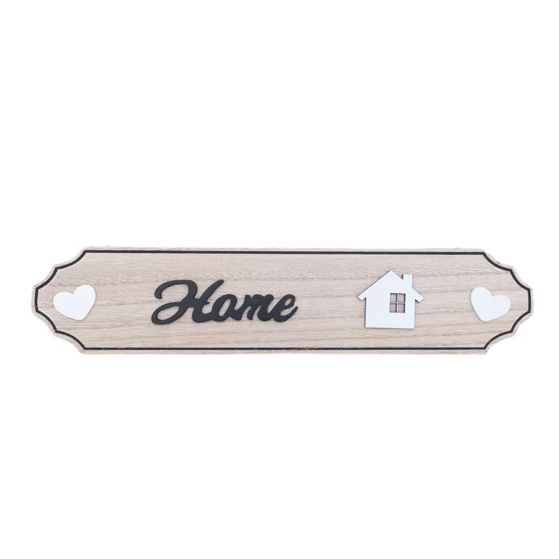 Ξύλινο Κρεμαστό Διακοσμητικό "Home" σε 3 Χρώματα 36x8cm Ξύλο