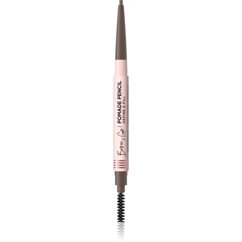 Eveline Cosmetics Brow & Go! αδιάβροχο μολύβι για τα φρύδια με βούρτσα 2 σε1 απόχρωση Taupe 4 γρ