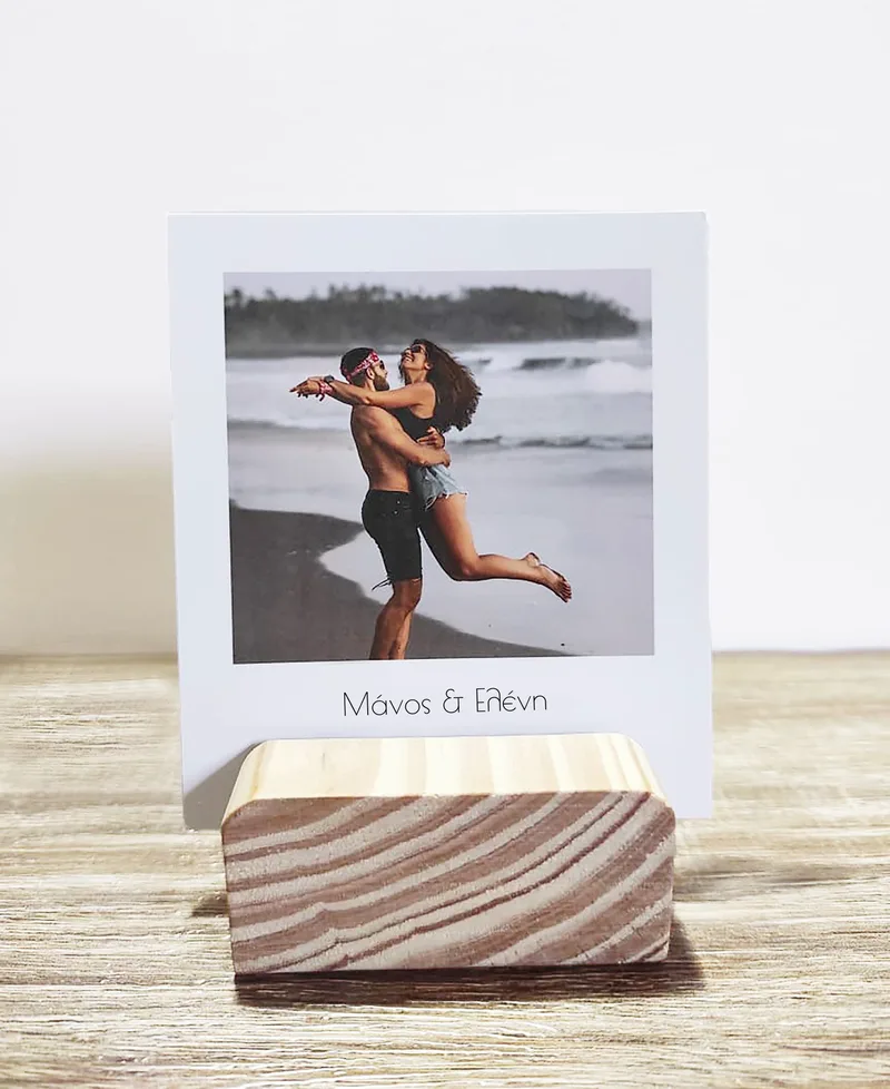 Εκτύπωση Polaroid με ξύλινη βάση