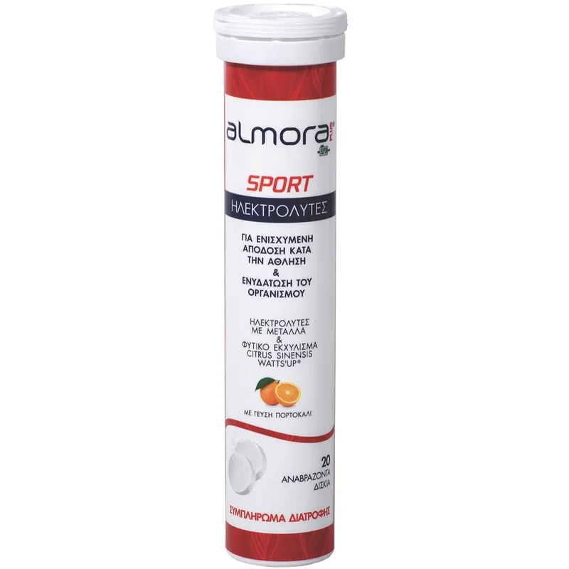 Almora Plus Sport Συμπλήρωμα Διατροφής Ηλεκτρολυτών, Μετάλλων & Εκχυλίσματος Εσπεριδοειδών Ιδανικό για Ενυδάτωση Αθλητών & Αύξηση Απόδοσης 20 Effer.tabs