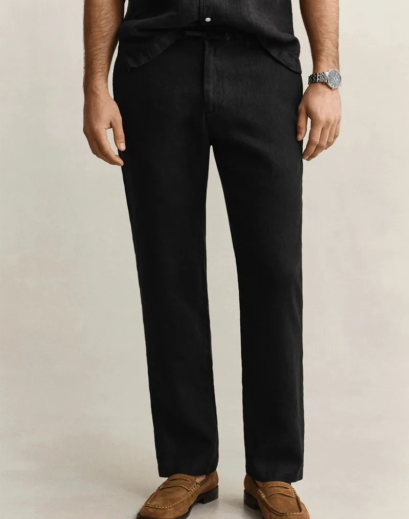 GANT ΠΑΝΤΕΛΟΝΙ REG LINEN DS PANTS REG LINEN DS PANTS 3G1504040-5 Black