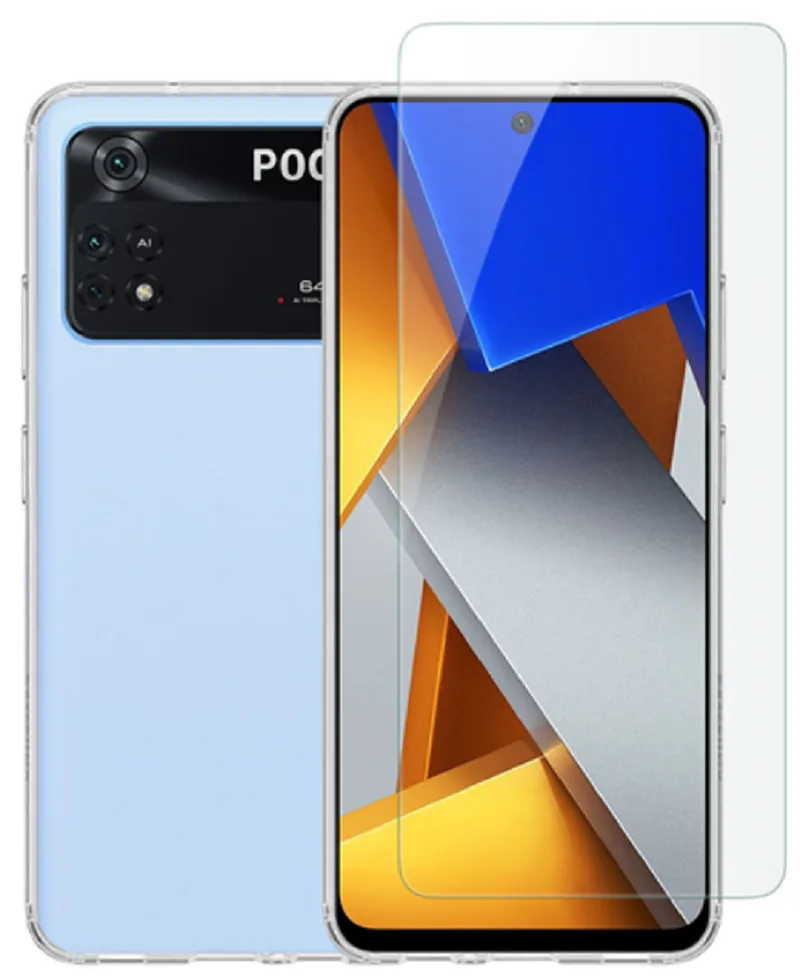 Vivid Σετ Διάφανη Θήκη Σιλικόνης & Tempered Glass - Xiaomi Poco M4 Pro 4G - Transparent (VIGELLY244GLASSTN)