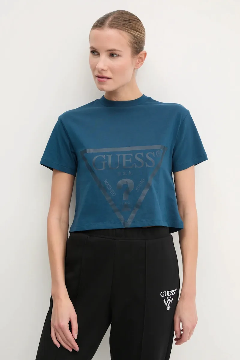 Guess Βαμβακερό μπλουζάκι Guess ADELE