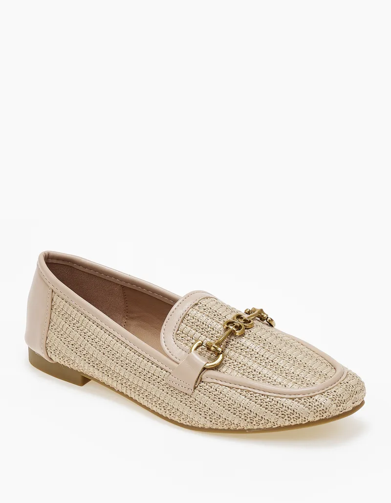 Χαμηλά loafers με σχέδιο ψάθας και αγκράφα - Πούρο