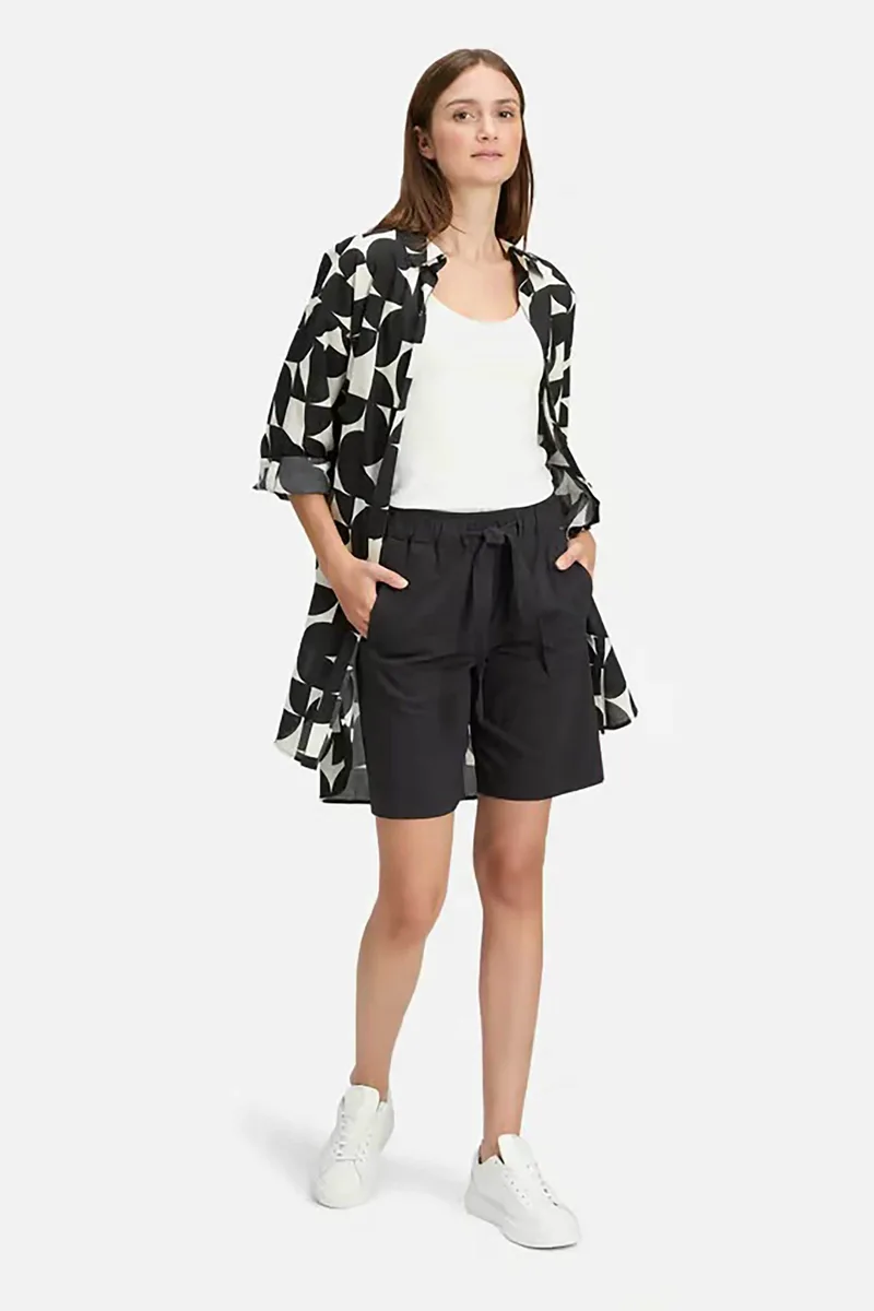 BETTY & CO γυναικεία βερμούδα με ελαστική μέση - 6704/3031 Μαύρο