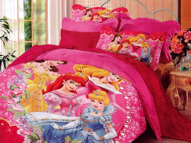 Παιδικό Κουβερλί Σετ Φούξια Microfiber Πριγκίπισσες Γαρύφαλλο 140x200