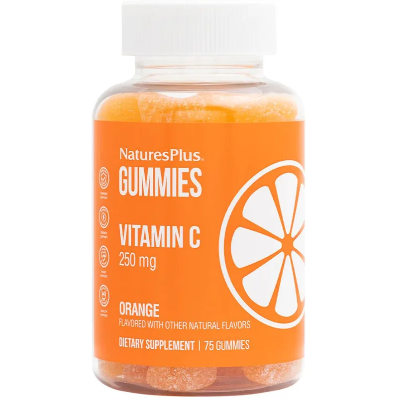Natures Plus Gummies Vitamin C 250mg, Συμπλήρωμα Διατροφής με Βιταμίνη C για Ενίσχυση του Ανοσοποιητικού με Γεύση Πορτοκάλι 75 Softgels