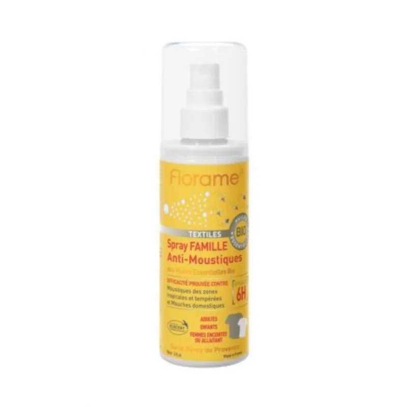 Florame Family Anti Mosquito Spray With Organic Essential Oils For Textiles 90ml