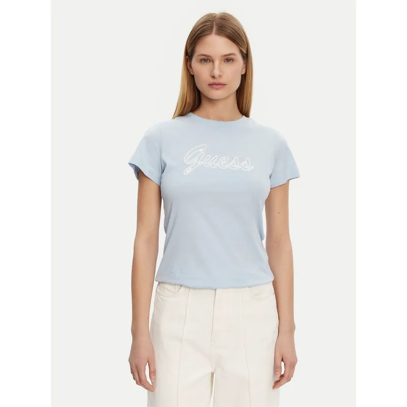 Guess T-Shirt V5GI02 K9RM1 Γαλάζιο Slim Fit