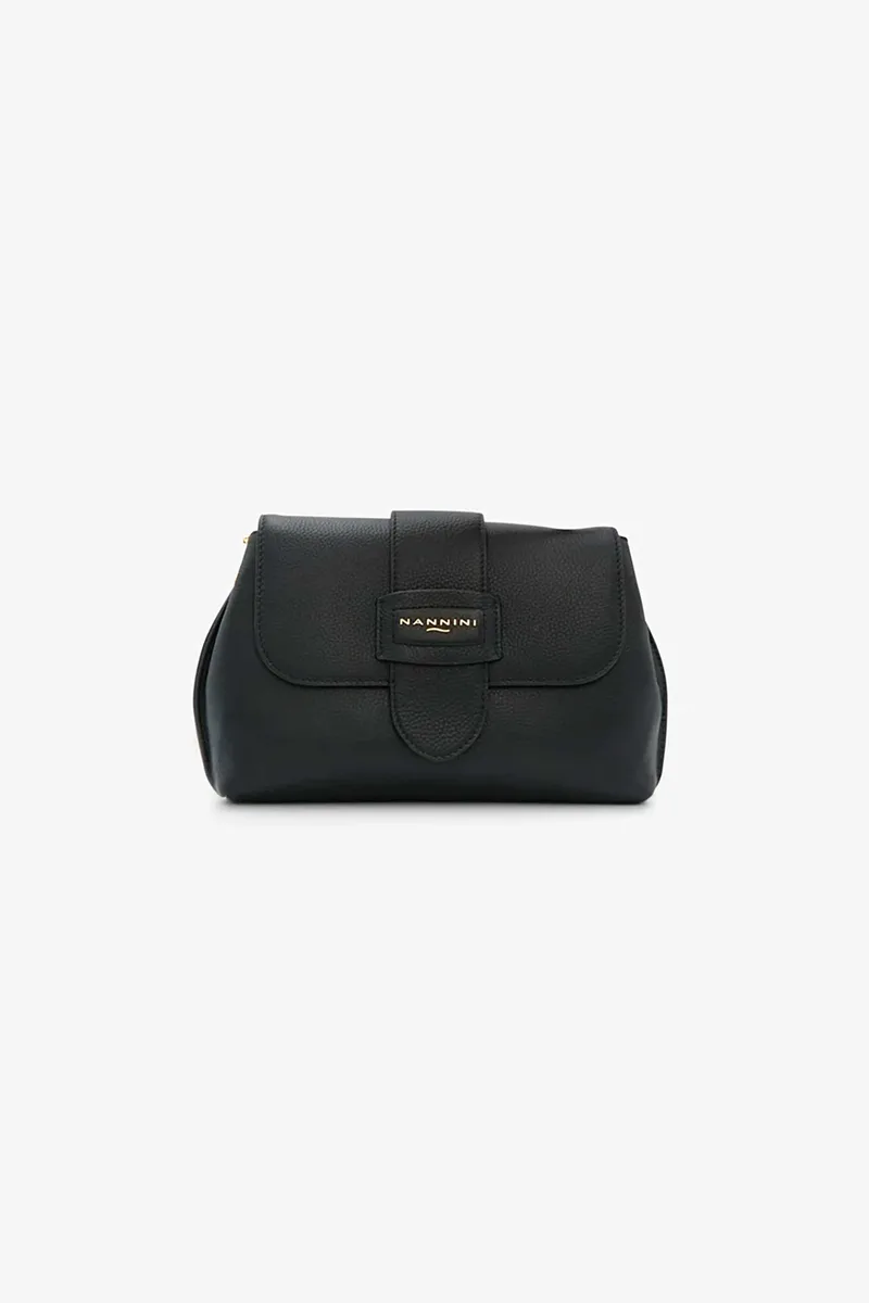 Nannini γυναικεία δερμάτινη τσάντα χειρός/crossbody "Keira Medium" - 18678 Μαύρο