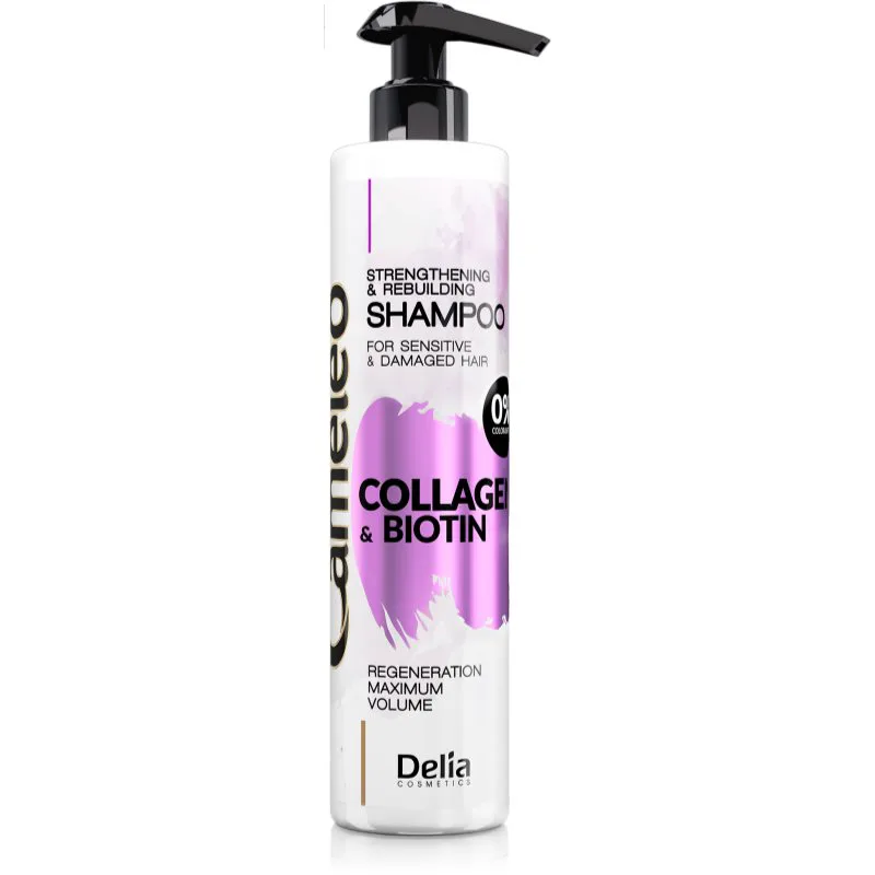 Delia Cosmetics Cameleo Collagen & Biotin δυναμωτικό σαμπουάν για κατεστραμμένα και εύθραυστα μαλλιά 250 ml