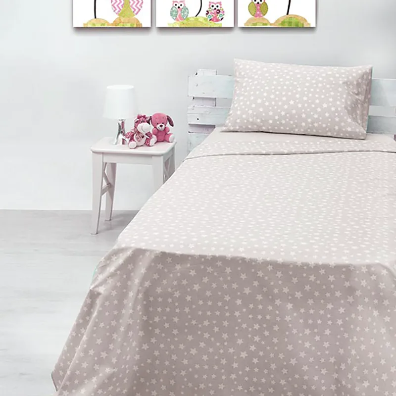 Σεντόνια Μονά (Σετ) 105X205+30 Sunshine Cotton Feelings 22 Grey Με Λάστιχο (105x205+30)