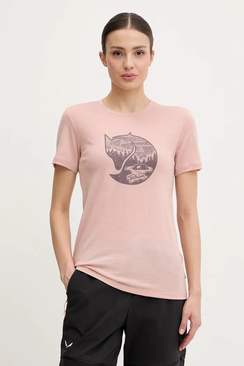 Fjallraven t-shirt γυναικείο με πρόσμιξη μαλλιού Abisko