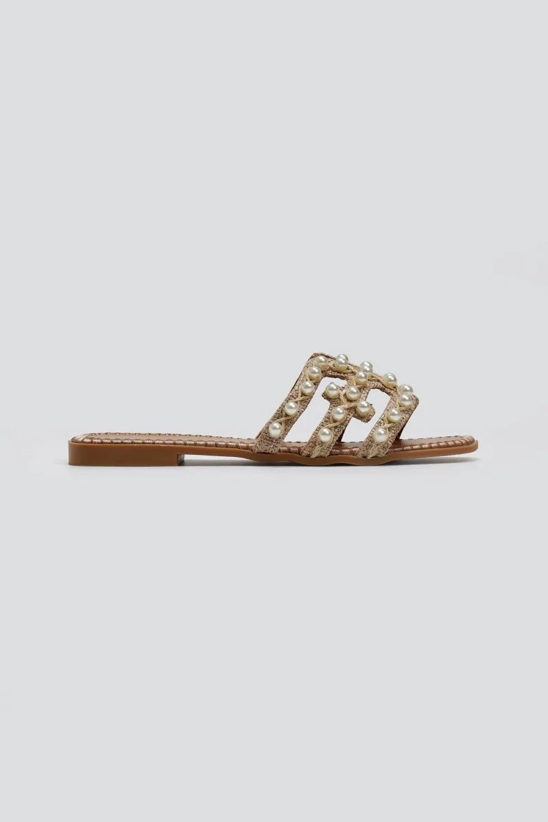 ERYNN Sandals with Pearls - 333-300 - Taupe