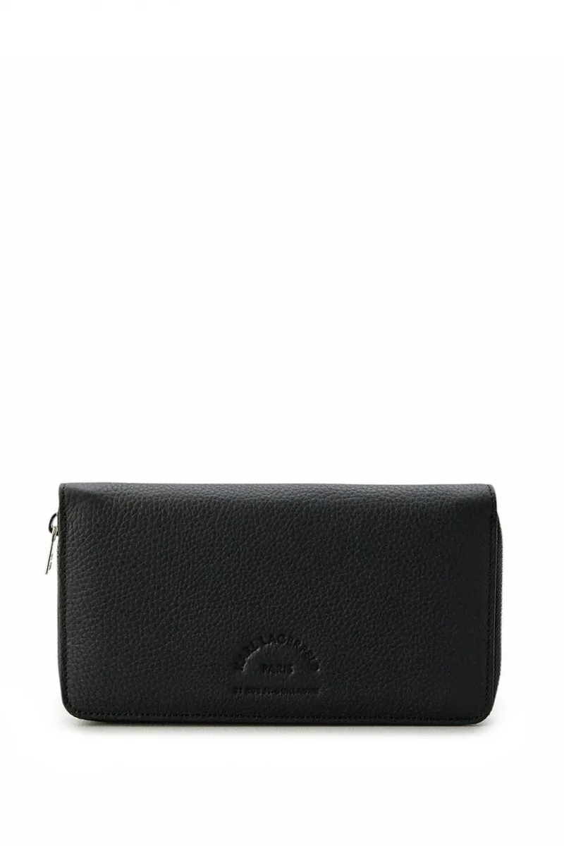 KARL LAGERGELD ΠΟΡΤΟΦΟΛΙ LOGO ZIP ΜΑΥΡΟ
