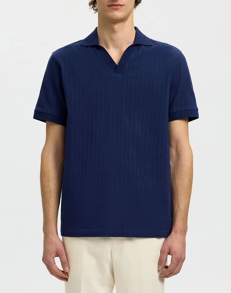 SELECTED SLHMILAN SS POLO 16101619-Ocean Cavern DarkBlue