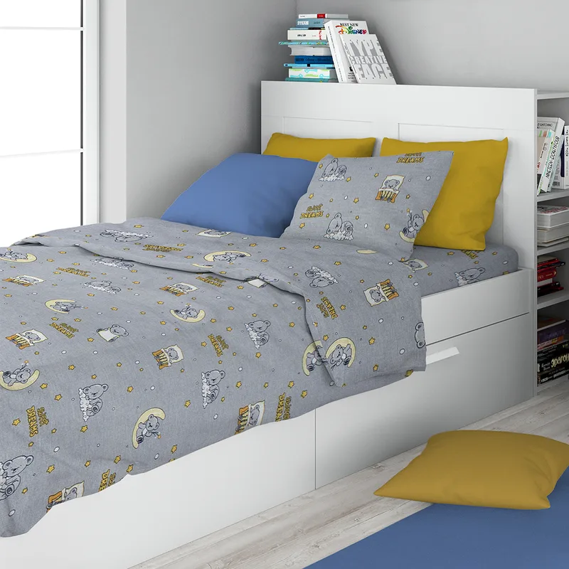 Σεντόνι Μονό Επίπεδο + Μαξιλαροθήκη (Σετ) Dimcol Sweet Dreams 552 Grey