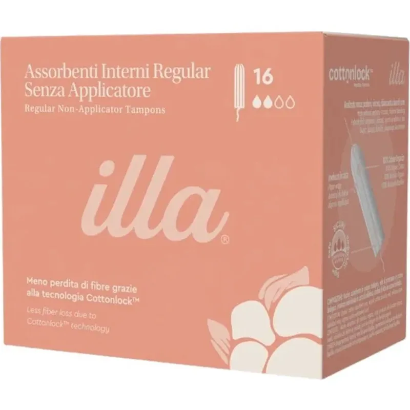 Illa Care Cottonlock Regular Tampon Ταμπόν Κανονικής Ροής από Οργανικό Βαμβάκι Ιδανικά & για Ευαίσθητο Δέρμα 16 Τεμάχια