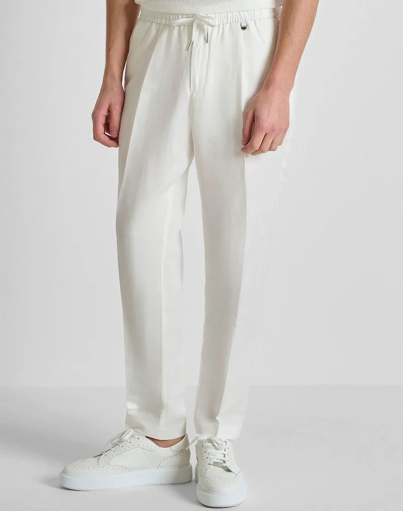 ANTONY MORATO MMTR00790FA900135 MIN OF 6 TROUSERS NEIL REGULAR FIT IN SLUB LINEN VISCOSE BLEND FABRIC ΠΑΝΤΕΛΟΝΙ ΑΝΔΡΙΚΟ TR00790FA900135-1011 Cream