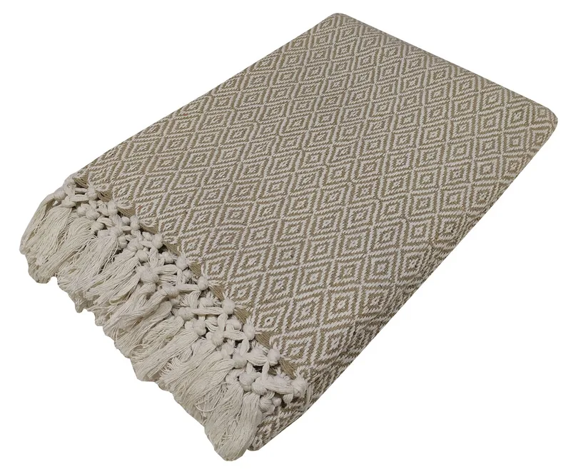 Ριχτάρι Polycotton 190x250εκ. Diamond Μπεζ 7010510-1 (Ύφασμα: 80% Cotton - 20% Polyester, Χρώμα: Μπεζ) - KOMVOS HOME - 7010510-1