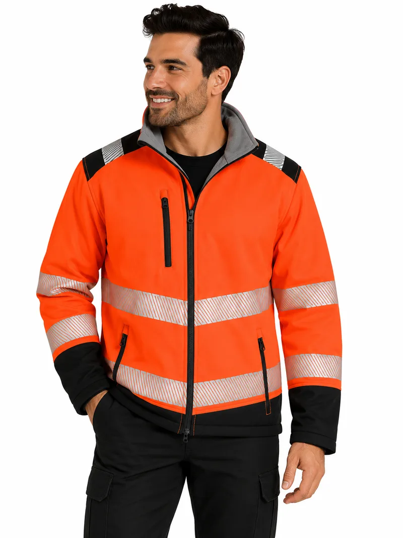 Μπουφάν ασφαλείας Ripstop Softshell Result R476X Fluorescent Orange/Black
