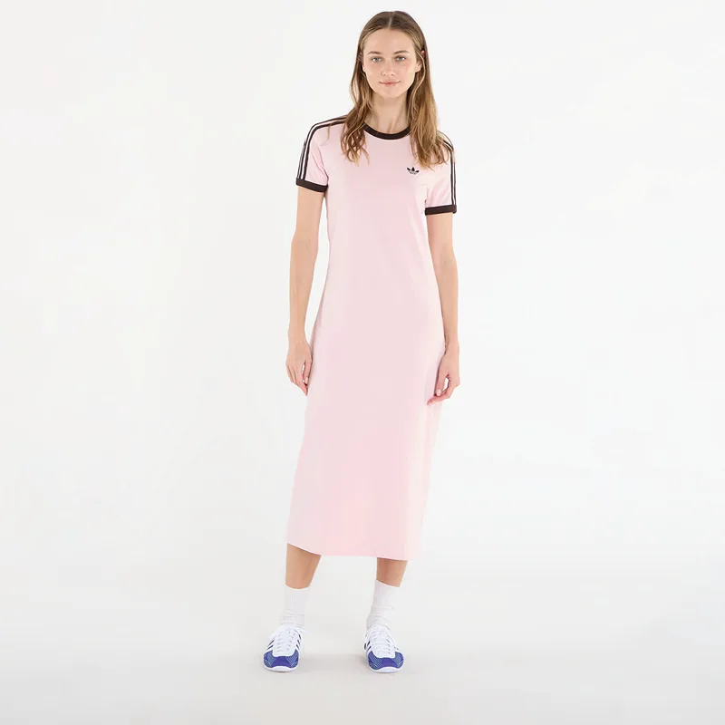 Φόρεμα adidas 3 Stripes Dress (Slim) Sandy Ροζ/ Aurora Coffee XS