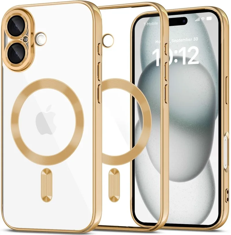 Θήκη Apple iPhone 16 - Tech-Protect MagFlex Διάφανη Σιλικόνης με MagSafe - Shiny Χρυσό (5906302311385)