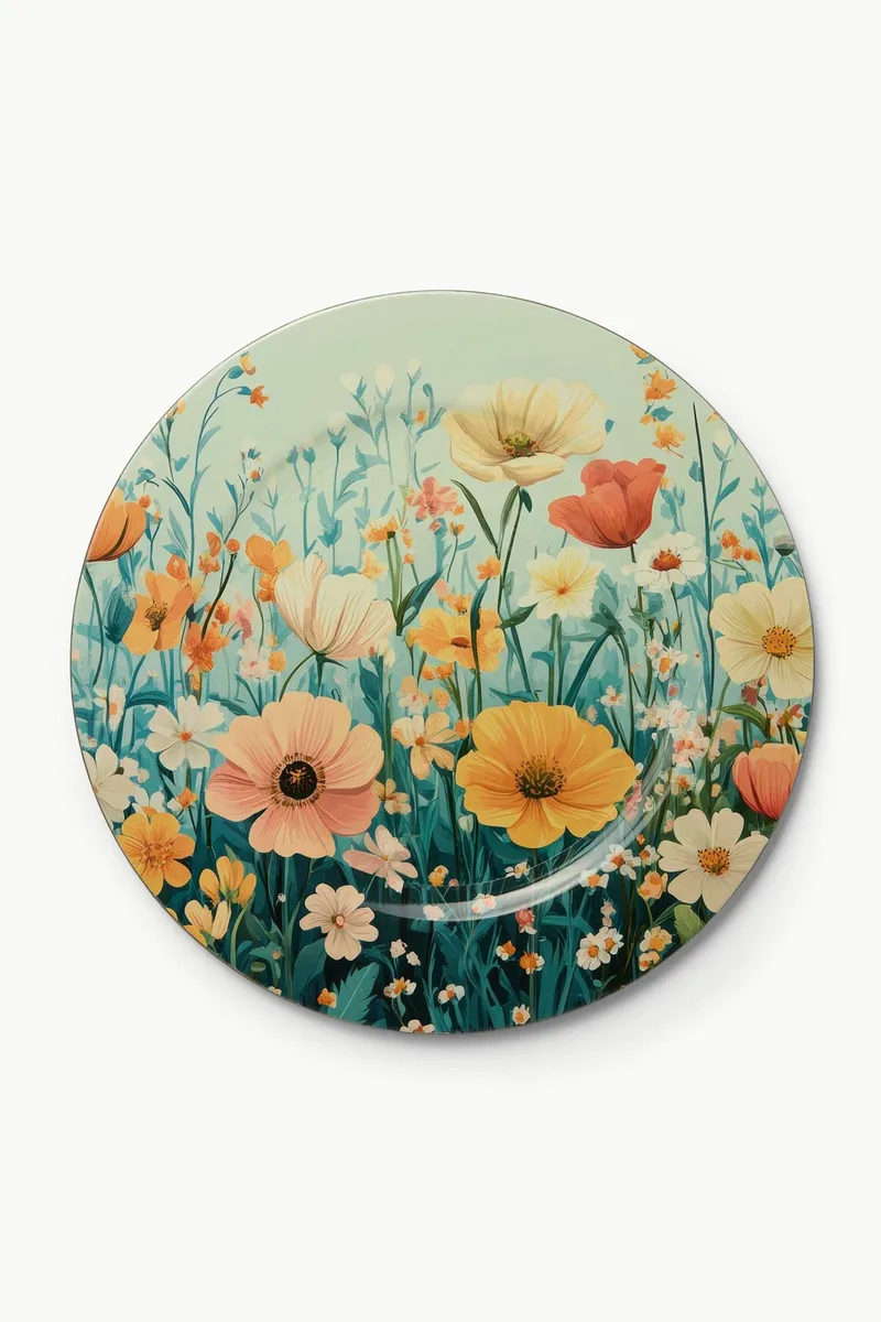 Coincasa πλαστική πιατέλα με floral motif 33 cm - 006809804 Πολύχρωμο