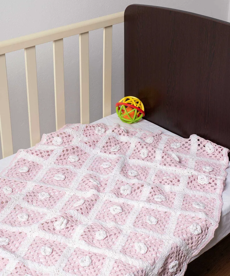 Βρεφική Κουβέρτα Πλεκτή Silk Fashion Ροζ 100x150