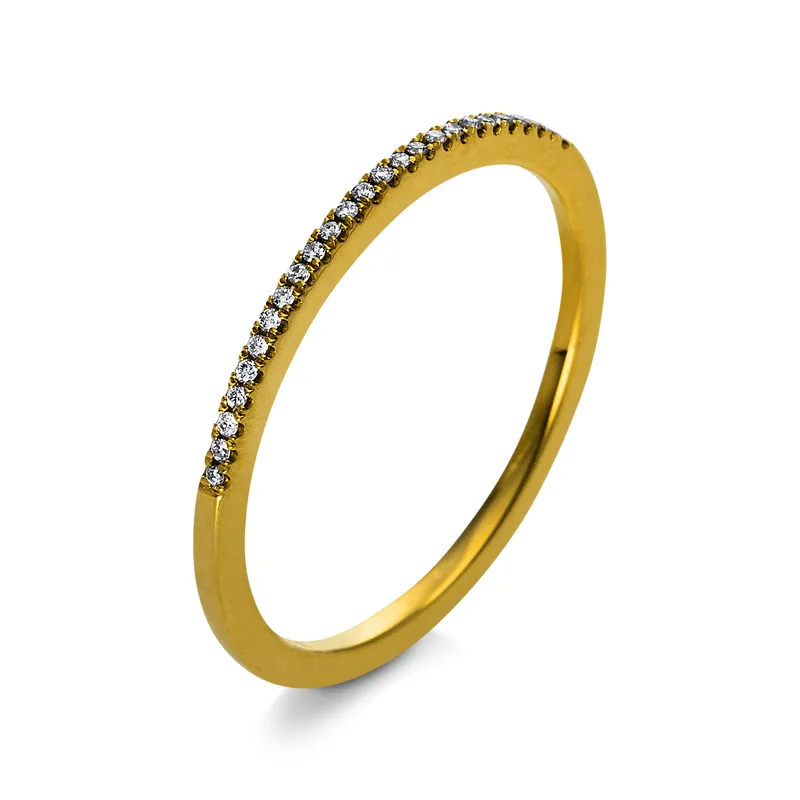 Diamond Group Μισόβερο Δαχτυλίδι με Διαμάντια Brilliant από Κίτρινο Χρυσό 18 Καρατίων DDX422