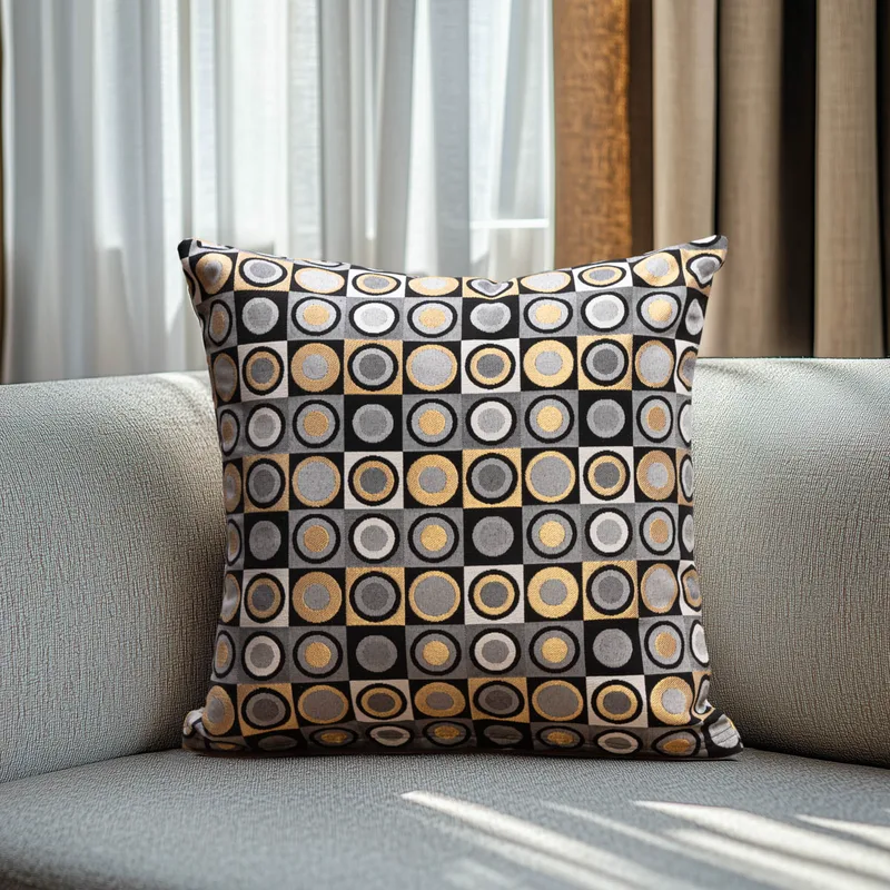 Beauty Home ΜΑΞΙΛΑΡΟΘΗΚΗ ΣΤΟΦΑ ROUND CIRCLE LUXURY 45 x 45 cm