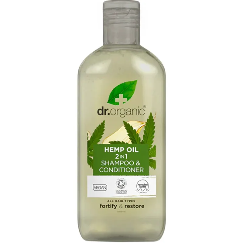 Dr Organic Hemp Oil Shampoo Conditioner 2 in 1 Θρέφει σε Βάθος, Αναζωογονεί & Δυναμώνει τα Μαλλιά 265ml