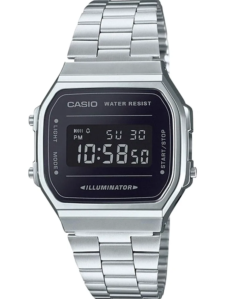 CASIO Vintage Collection - A-168WEM-1EF, Silver case with Stainless Steel Bracelet