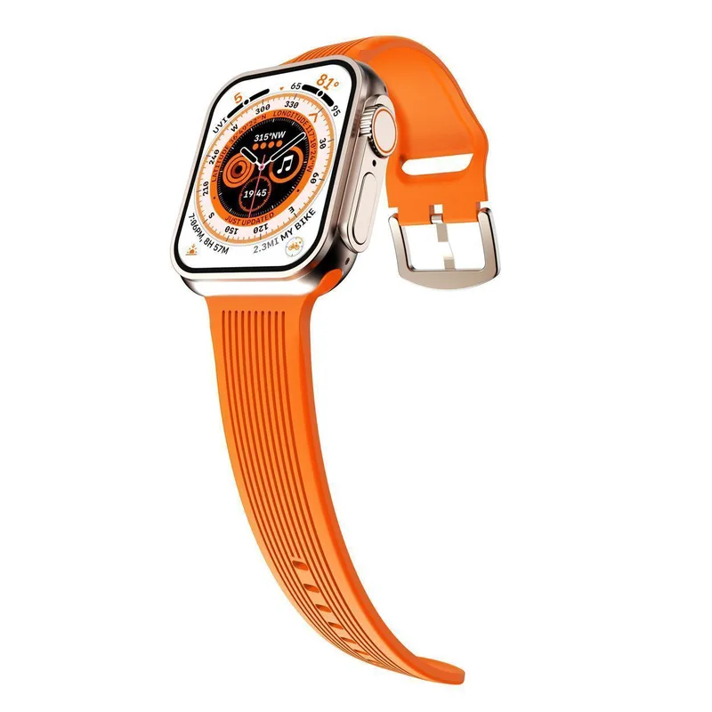 Orso Ribbed Silicone Πορτοκαλί Λουράκι Apple Watch 44/45/46/49mm