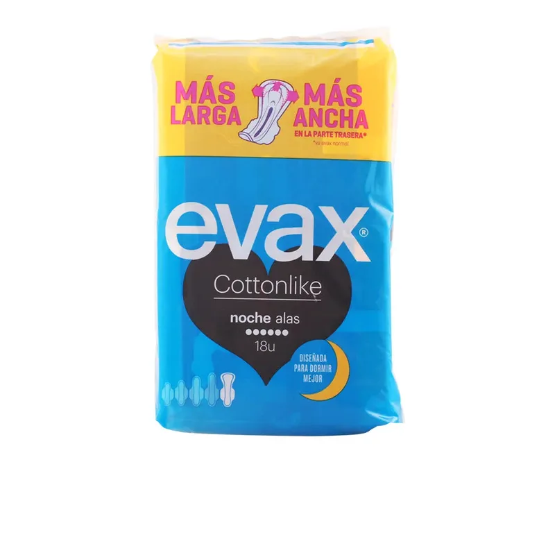 Evax Cottonlike Night With Wings Sanitary Pads 18 Units