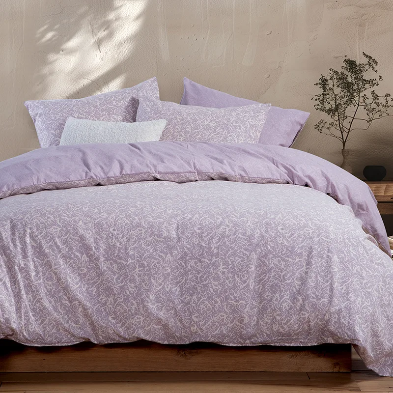 Σεντόνια Φανελένια Μονά (Σετ) 160X260 Nef Nef Sorial Mauve Χωρίς Λάστιχο (160x260)