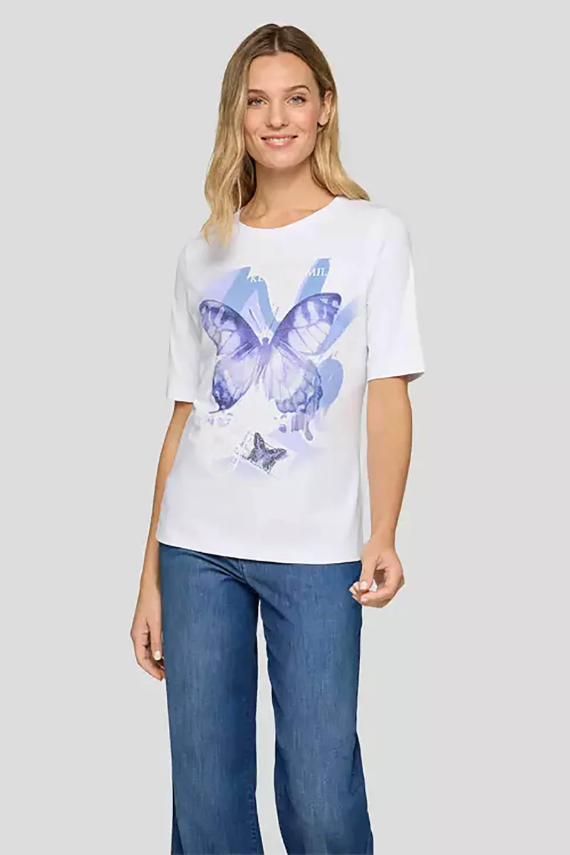Rabe γυναικείο T-shirt με print - 56-114309 Λευκό